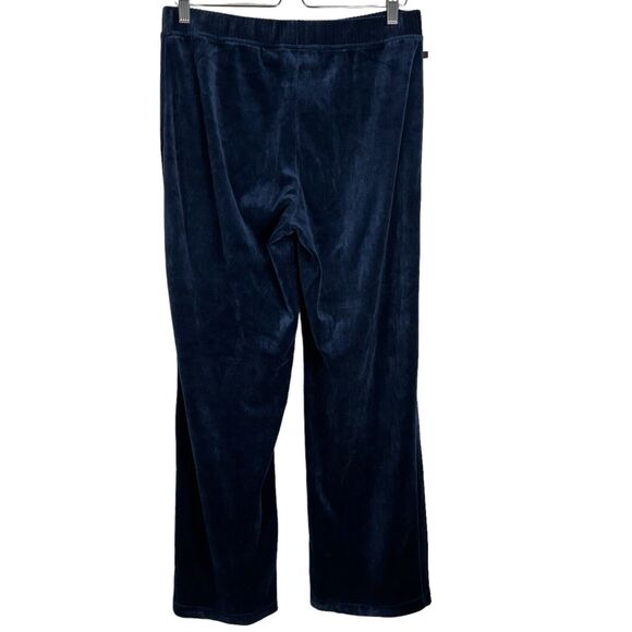 Lauren Ralph Lauren Navy Blue Velour High Rise Pants Sz M - Picture 2 of 4